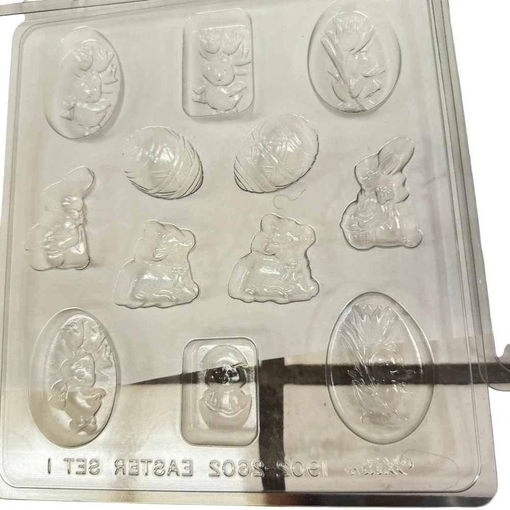 Wilton Candy Molds Lot 5 Easter Christmas Classic 3D Bunny Clear Plastic Set